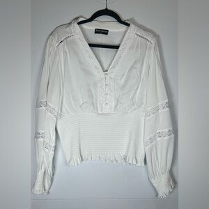 Scarlet Darkness White Lace Long Sleeve Blouse. Size 2X